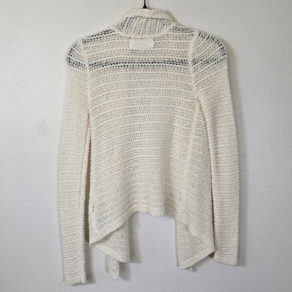Abercrombie & Fitch Cardigan Women's S Cream Open Weave Wool Blend Casual Cozy - Picture 2 of 9